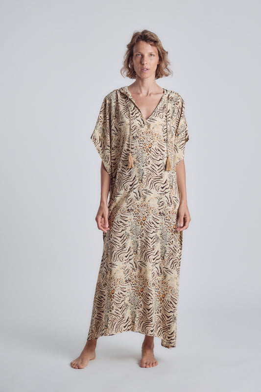 Djellaba Long Dress Tiger