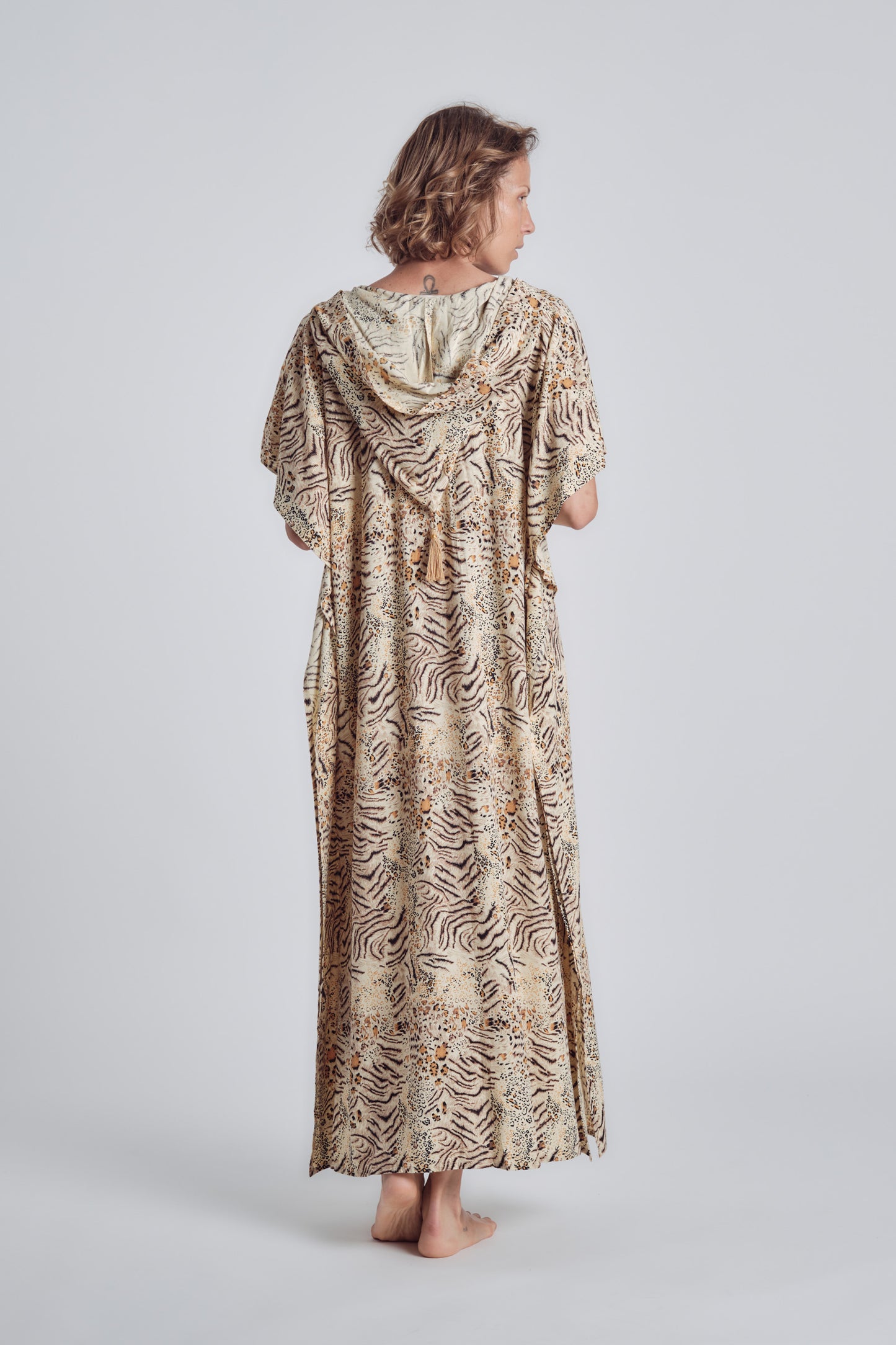 Djellaba Long Dress Tiger