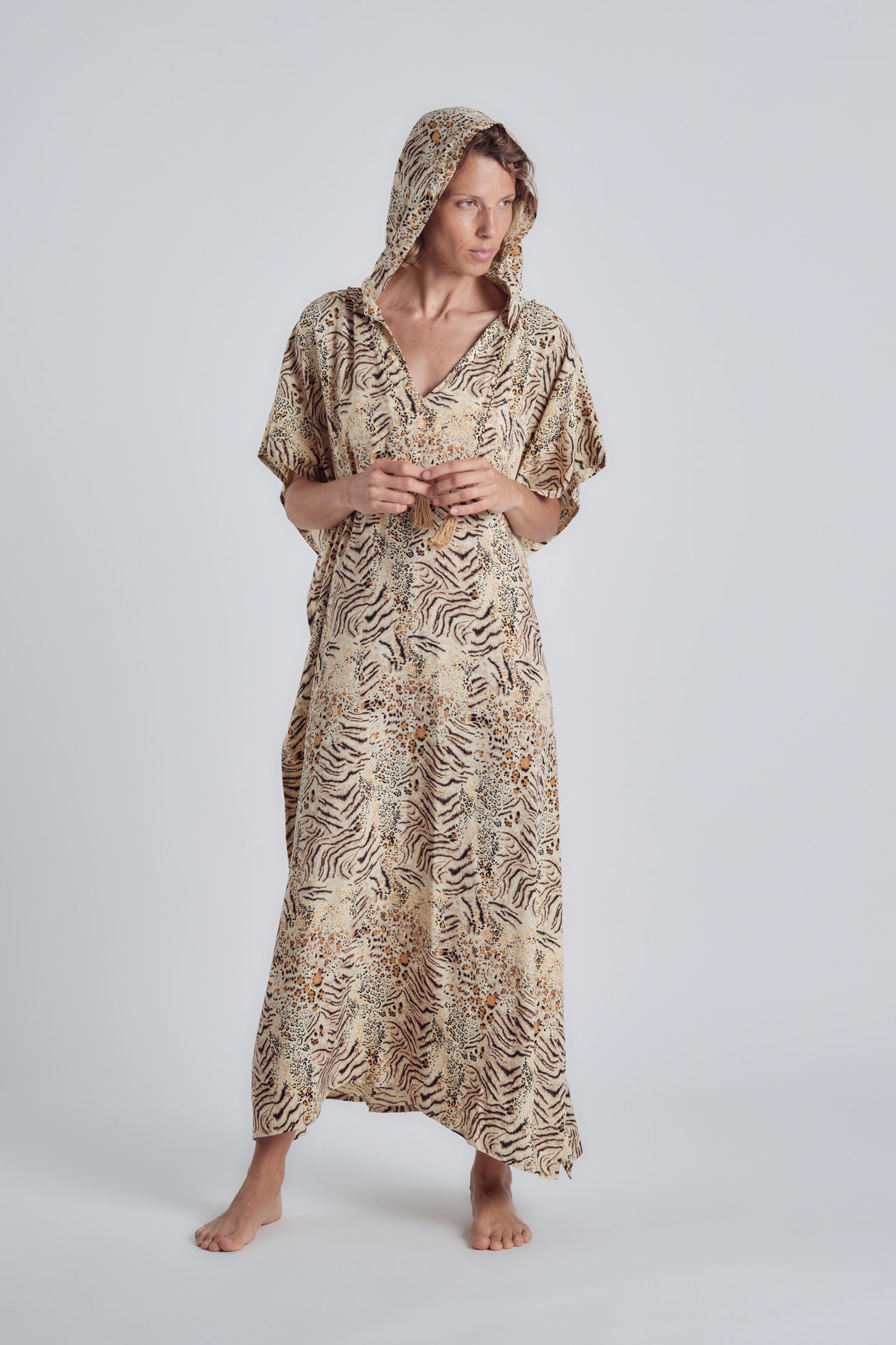Djellaba Long Dress Tiger