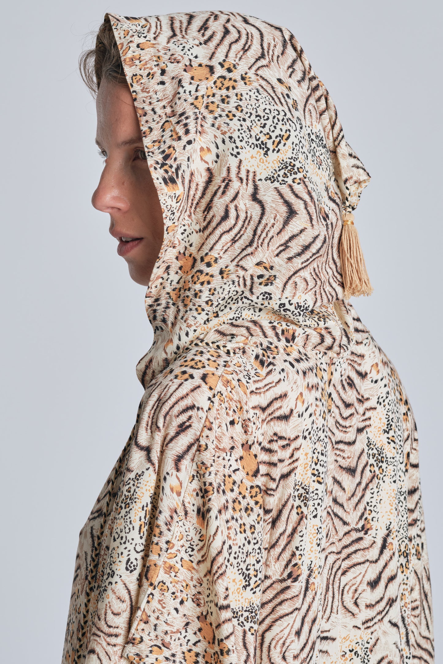 Djellaba Long Dress Tiger