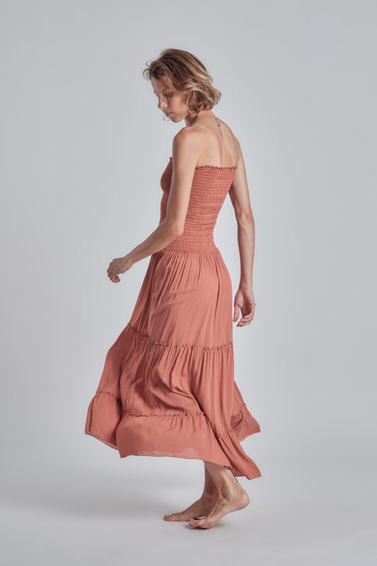 Goma Long Dress Flamingo