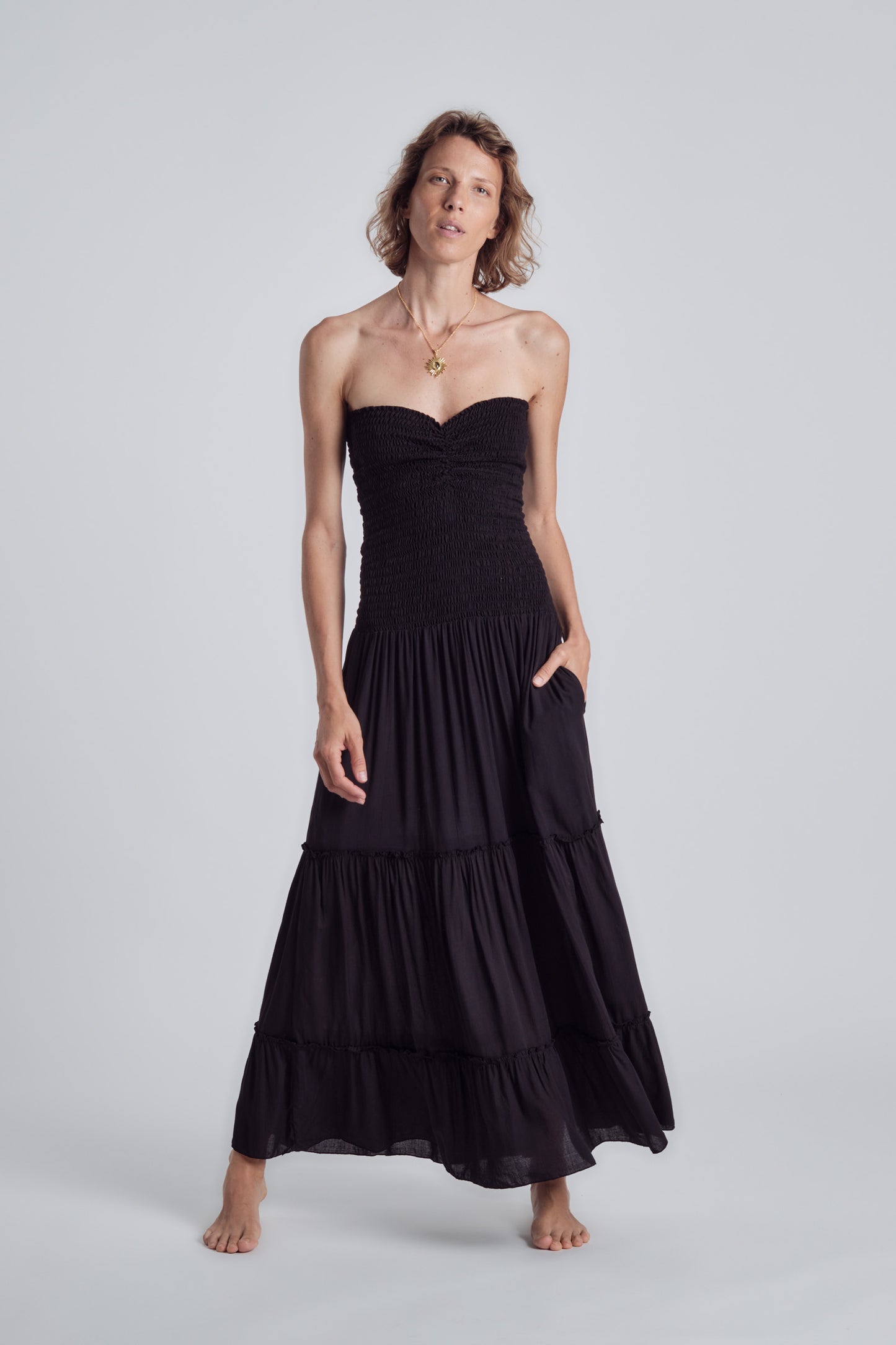Goma Long Dress Black