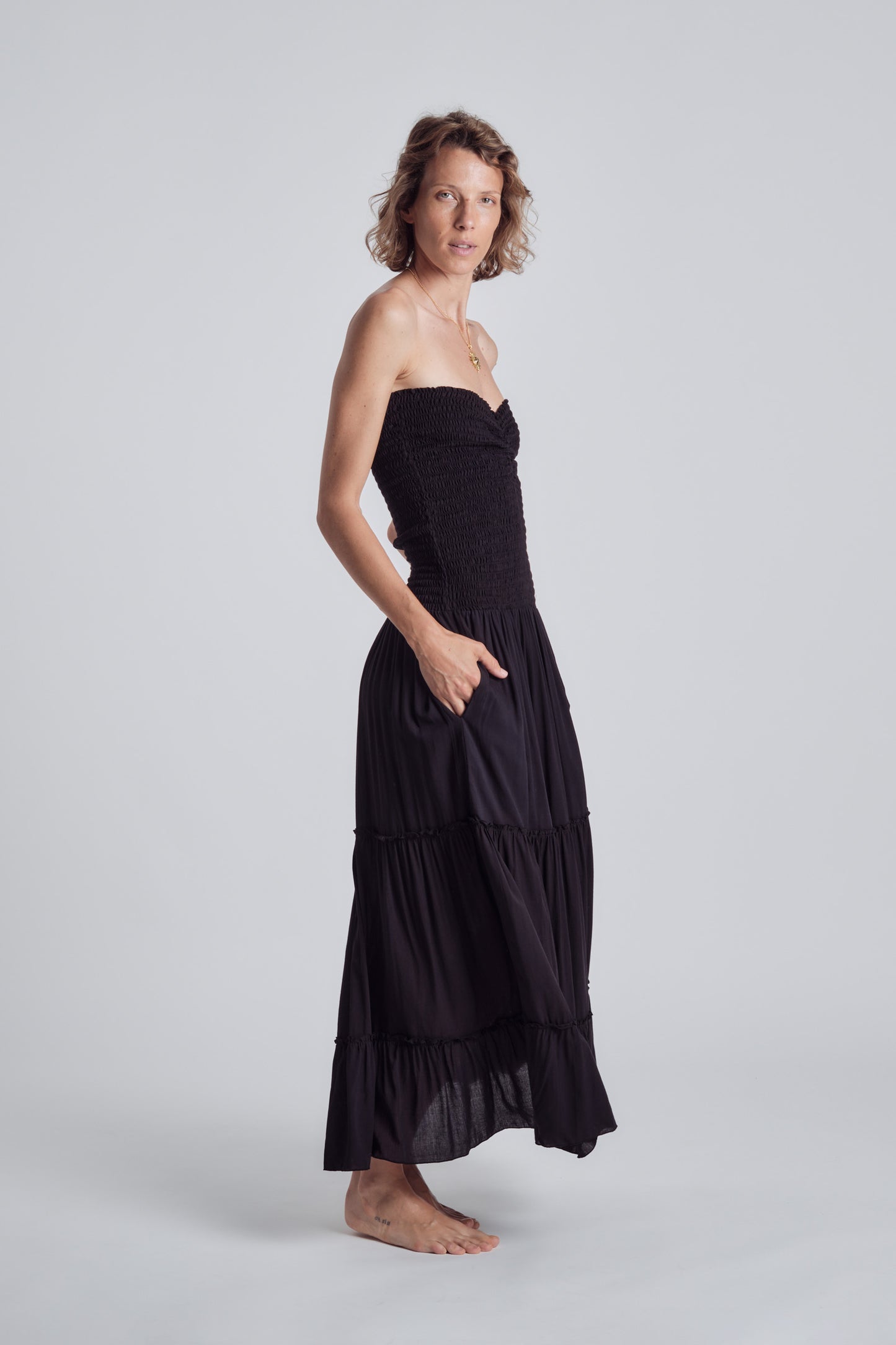 Goma Long Dress Black