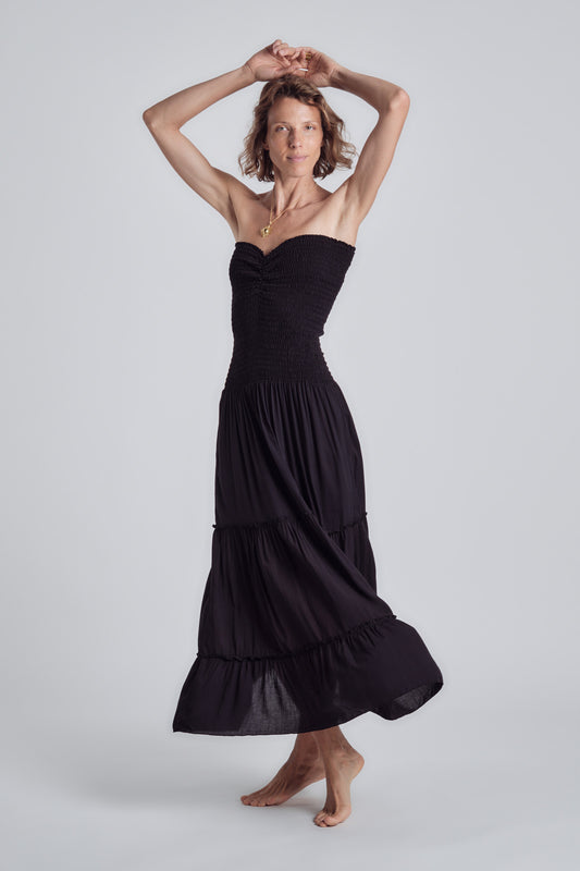 Goma Long Dress Black