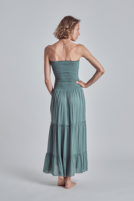 Goma Long Dress Green Canard