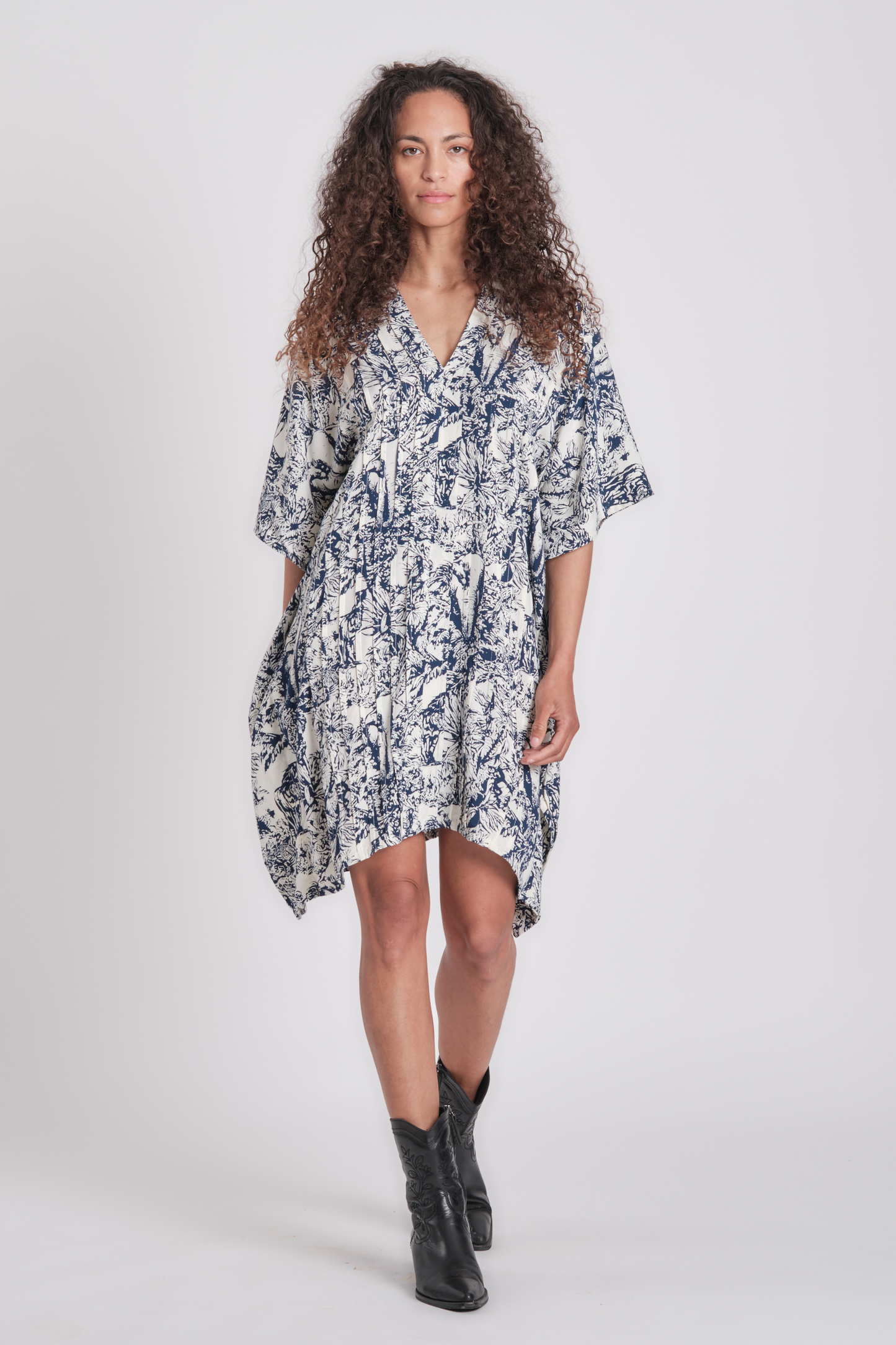Sari Short dress Jungle Navy