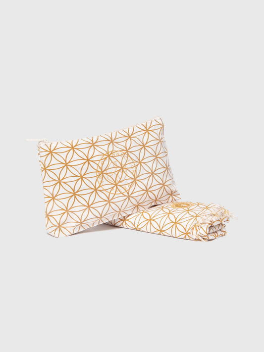 Set Pareo / Clutch Flower Of Life Gold