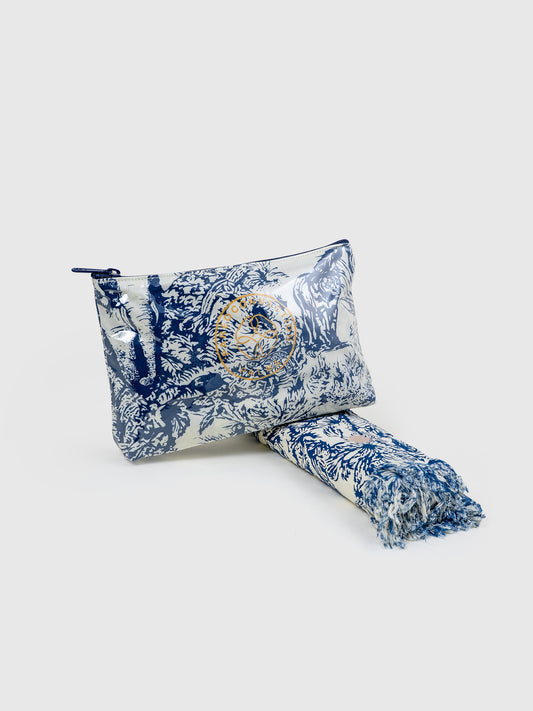 Set Pareo / Clutch Jungle navy